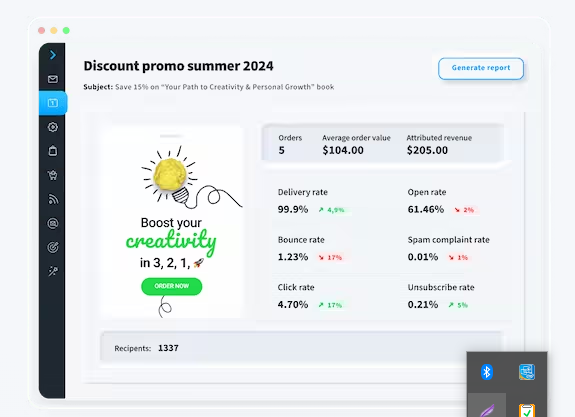 GetResponse email marketing dashboard showing the visual automation workflow builder with triggers and email sequences