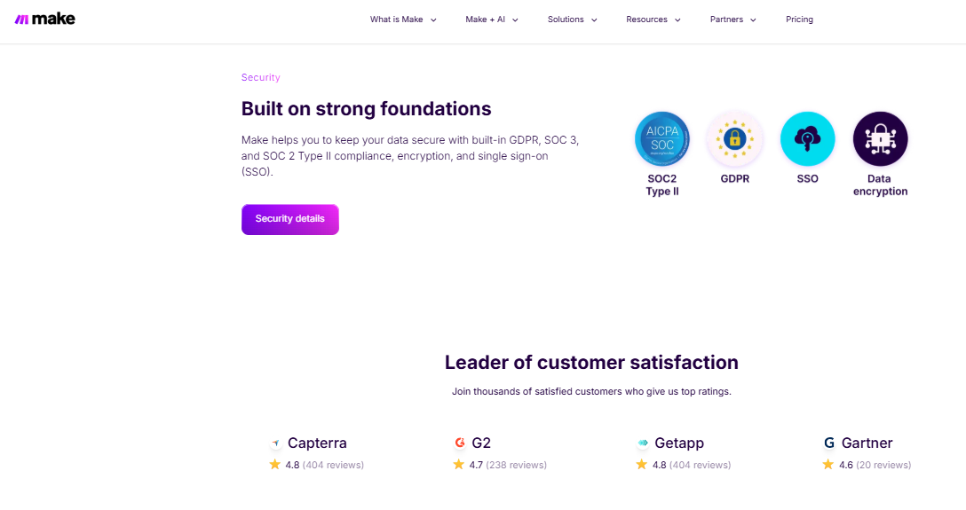 Make visual automation builder showing a multi-branch scenario with connected app modules, routers, and conditional logic paths