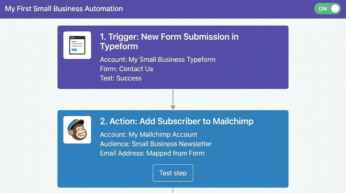 Building a first AI automation workflow in Zapier for a small business