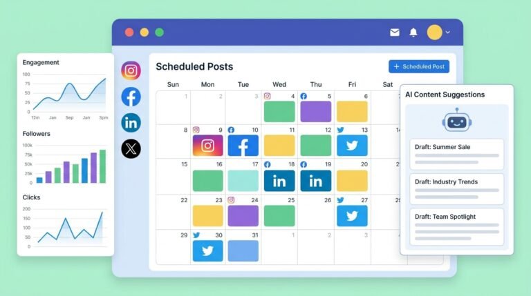 AI social media management service — automated posting and content strategy
