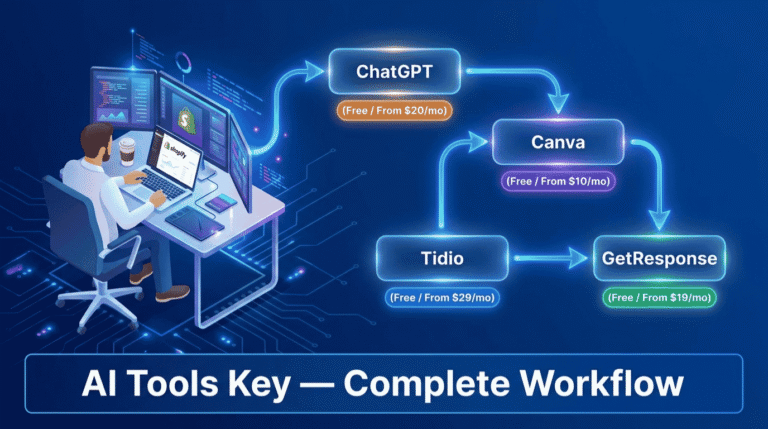 best ai tools for shopify store owners — complete tool stack with ChatGPT, Canva, Tidio and monthly costs
