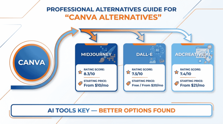 canva alternatives for business — top picks including Midjourney, DALL-E, AdCreative.ai with pricing and features