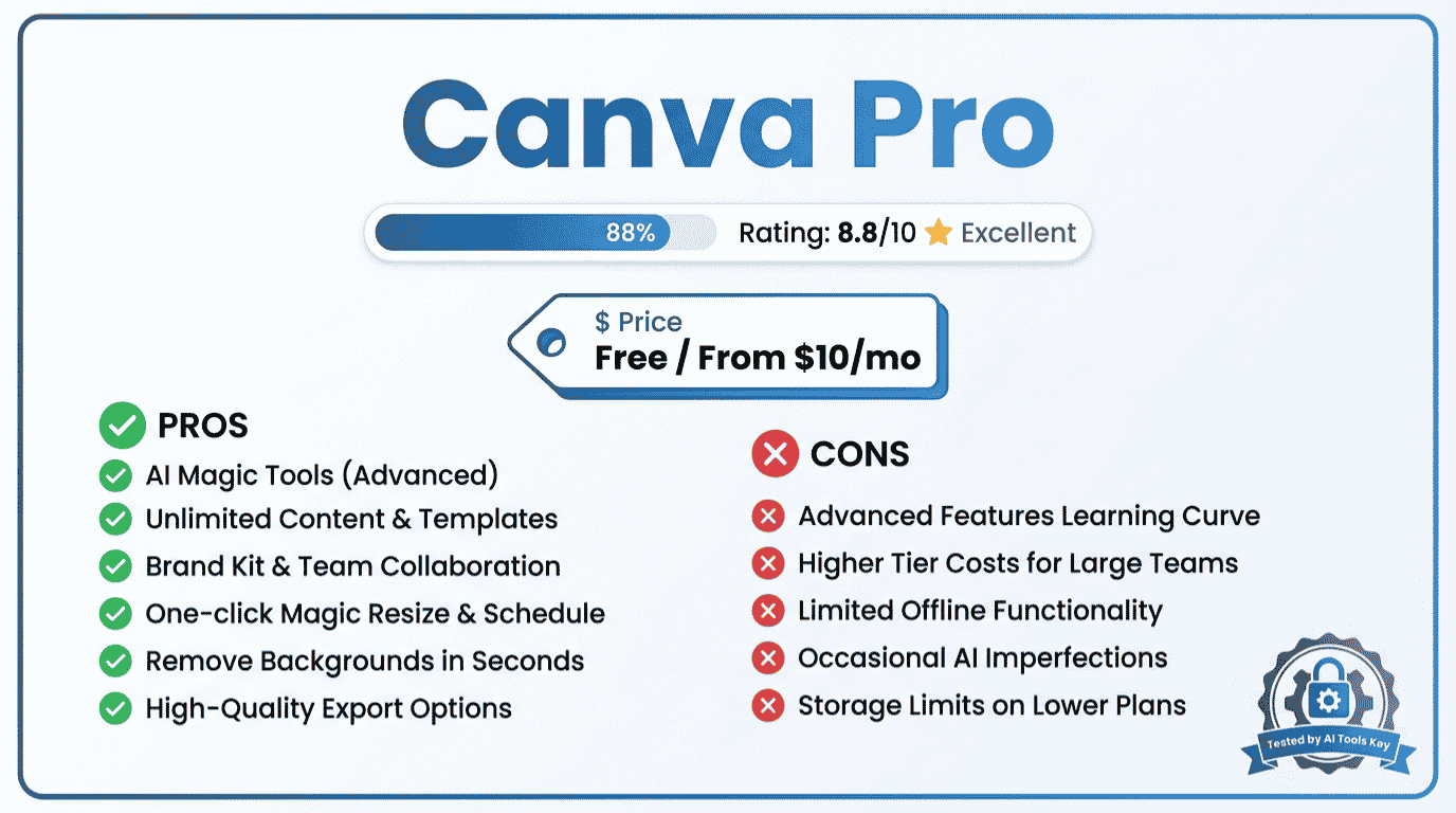 Canva Pro review — detailed analysis with pros, cons, pricing, and expert rating