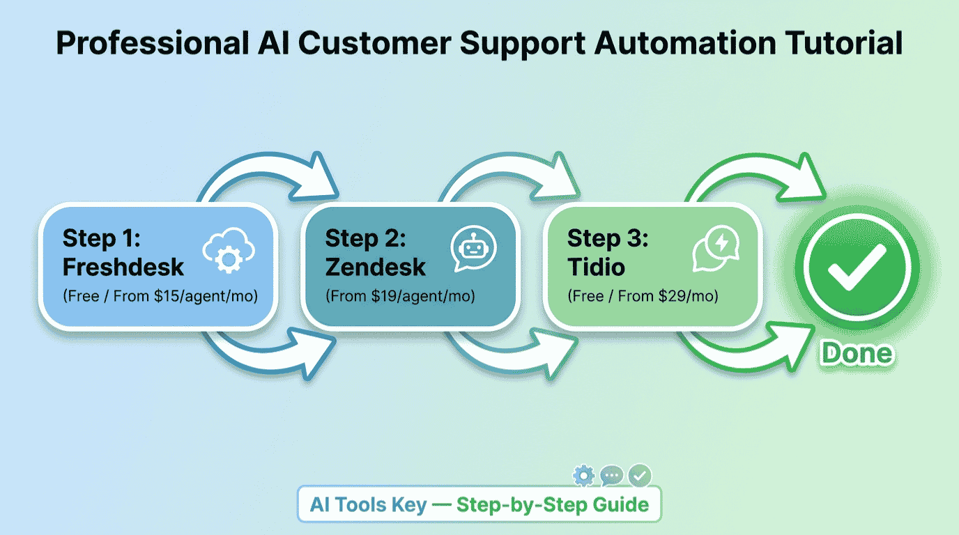 how to automate customer support with ai — step-by-step guide using Freshdesk, Zendesk, Tidio