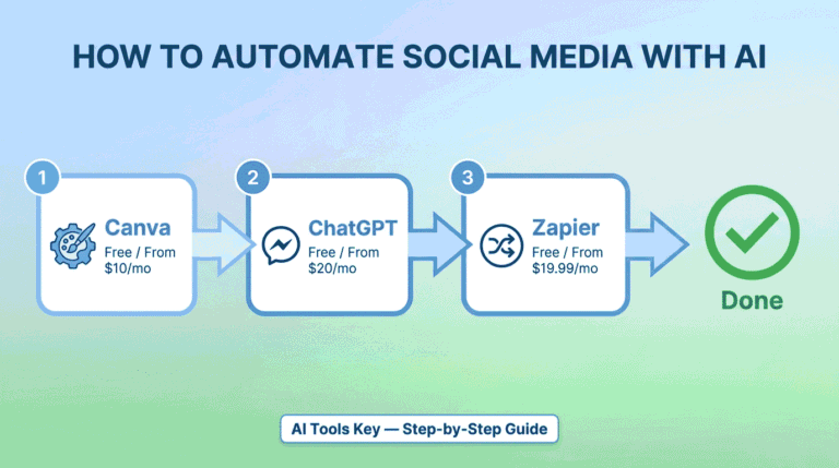 how to automate social media with ai — step-by-step guide using Canva, ChatGPT, Zapier