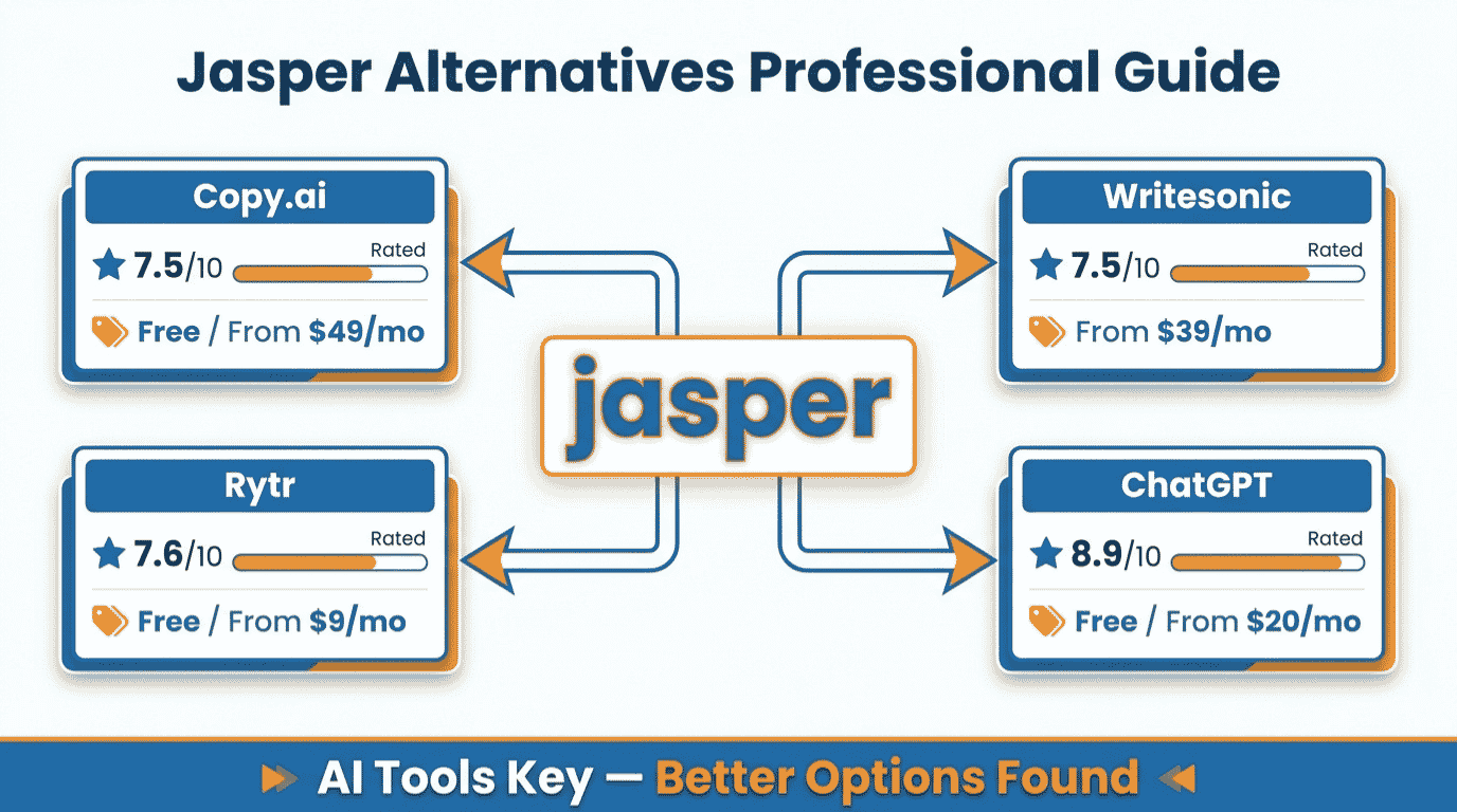 jasper alternatives — top picks including Copy.ai, Writesonic, Rytr with pricing and features