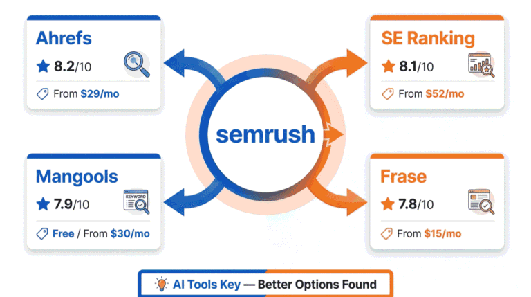 semrush alternatives — top picks including Ahrefs, SE Ranking, Mangools with pricing and features